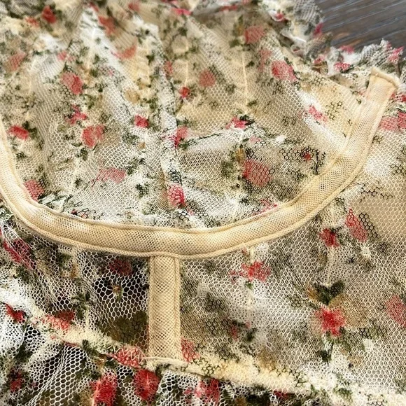 Free People Gimme Butterflies Bra size large new Floral Ruffle bralette - Picture 5 of 7